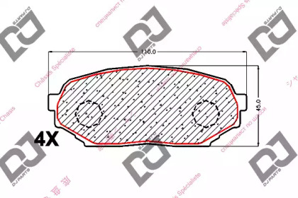 Комплект тормозных колодок DJ PARTS BP1718